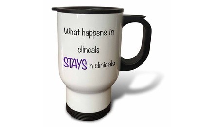  Travel Mug What happens in clinicals, Purple - 14oz 