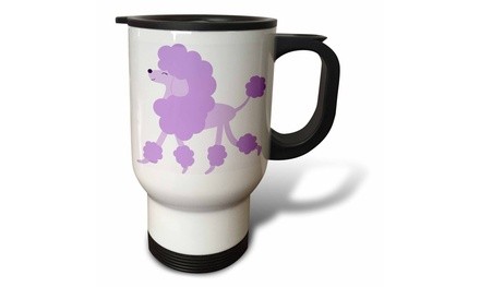  Travel Mug Cute Purple Poodle - 14oz 