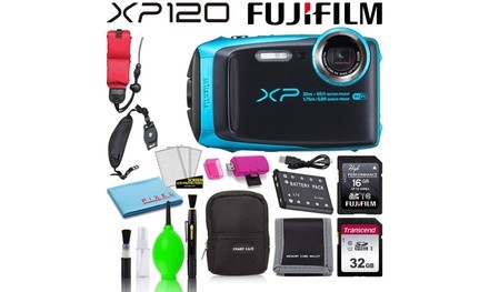 Fujifilm FinePix XP120 Waterproof Digital Camera Sky Blue Best Value Accessory 