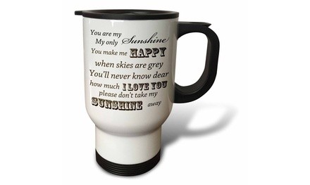  Travel Mug You Are My Sunshine- Word Art- Vintage Song - 14oz 