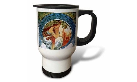  Travel Mug Mucha ? Muse of Poetry - 14oz 