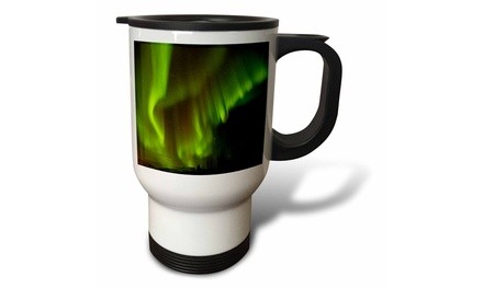  Travel Mug USA, Alaska, Fairbanks. Northern lights patterns. - 14oz 