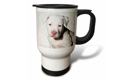  Travel Mug American Staffordshire Terrier Pit Bull Puppy Watercolor - 14oz 