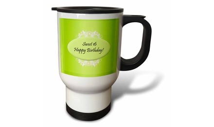  Travel Mug Green Sweet 16 Birthday - 14oz 