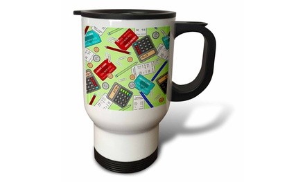  Travel Mug Accountant Themed Pattern Green - 14oz 