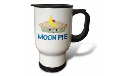  Travel Mug Cute Kawaii Cute Moon Pie - 14oz 