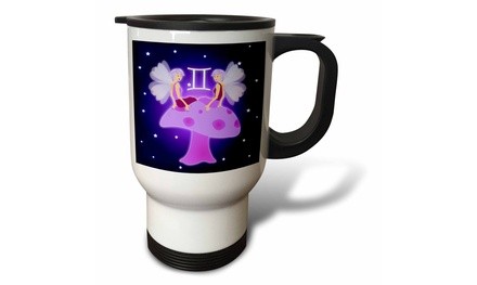  Travel Mug Cute Astrology Gemini Zodiac Sign Twins - 14oz 