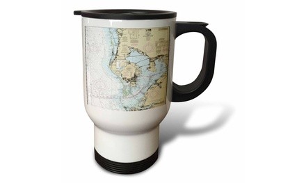  Travel Mug Print of Nautical Map Of Tampa Bay  - 14oz 