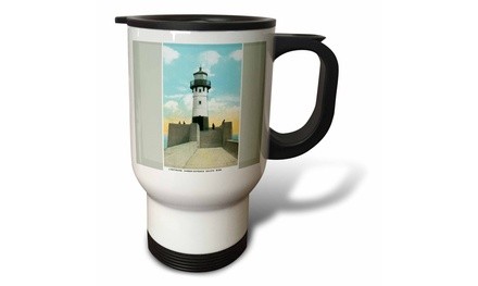  Travel Mug Lighthouse Harbor entrance Duluth Minnesota - 14oz 