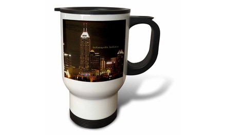  Travel Mug Indianapolis at Night in Texture - 14oz 