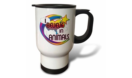  Travel Mug I Believe In Animals Cute Believer Design - 14oz 