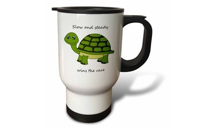  Travel Mug Slow and steady wins the race! Green Turtle - 14oz 