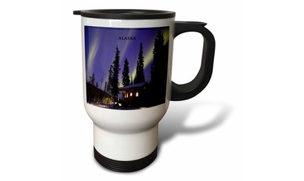  Travel Mug Night Sky With Cabin In Alaska - 14oz 