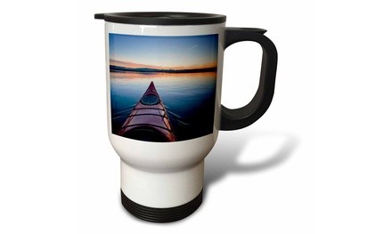  Travel Mug Washington. Kayak at sunrise into Skagit Bay - US48 GLU0210 - Gary 