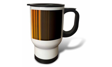  Travel Mug Funky Retro Stripes Orange - 14oz 