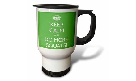  Travel Mug Keep calm and do more squats - 14oz 