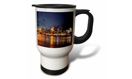  Travel Mug Cincinnati Skyline at Night - 14oz 