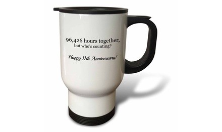  Travel Mug Happy 11th Anniversary - 96426 hours together - 14oz 