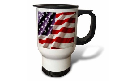  Travel Mug Textured American Flag - 14oz 