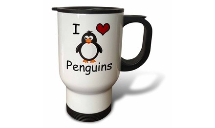  Travel Mug I love penguins - 14oz 