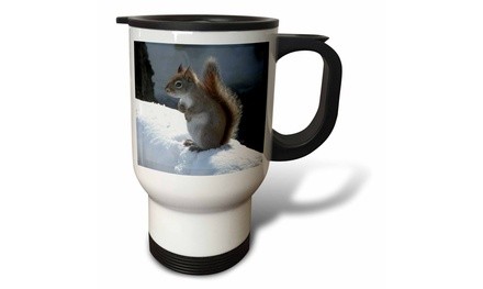  Travel Mug Red Squirrel in the Snow - 14oz 