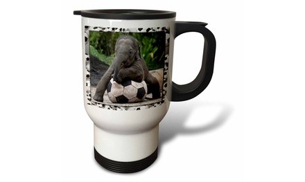  Travel Mug Elephant Soccer - 14oz 