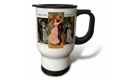  Travel Mug Collage Of Renoirs Dance Paintings - 14oz 