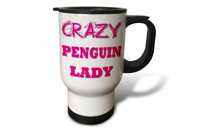  Travel Mug Crazy Penguin Lady - 14oz 