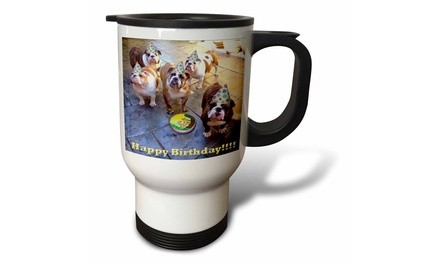  Travel Mug English Bulldog Birthday - 14oz 