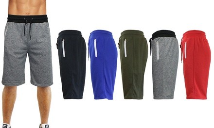 4-Pack Galaxy by Harvic Men's French Terry Slim-Fit Zipper Pocket Shorts (S-2XL)