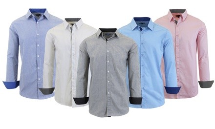 3-Pack Men's Galaxy by Harvic Jettsetter Cotton Dress Shirts (S-2XL)