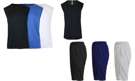 (6-Pack) Men's Moisture-Wicking Performance Tops & Shorts (S-2XL)