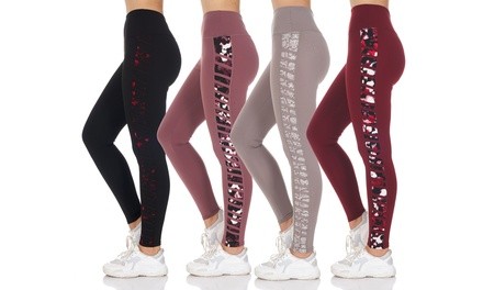 BSP Women's High-Waist Active Full-Length Leggings (4-Pack). Multiple Styles Available.