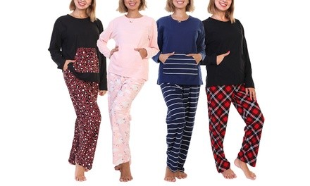 Angelina Women's Soft and Cozy Flannel Pajama Pant Set (2-Piece). Plus Sizes Available.