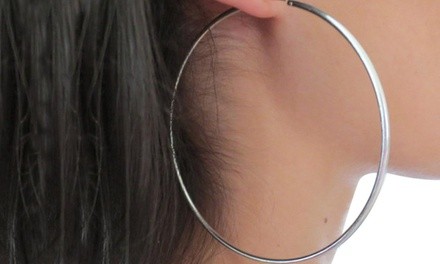 Sterling Silver Big Classic Hoop Earrings By Paolo Fortelini