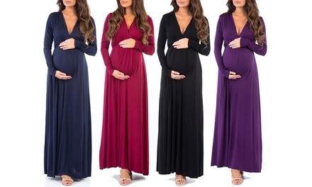 Women's Empire Waist Maternity Dresses with Adjustable Belt