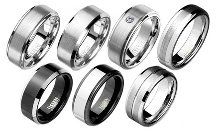 Tungsten and Titanium Men’s Comfort Fit Band Ring