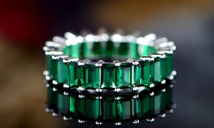 Lab-Created Emerald-Cut Green Emerald Ring By Peermont