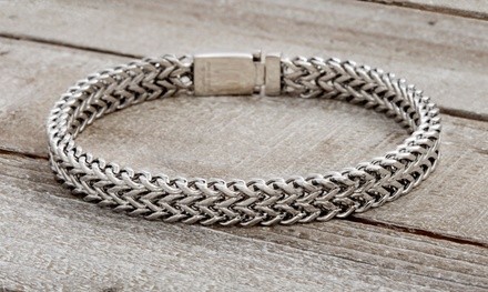 Stainless Steel Double Row Men's Bracelet by Reinforcements