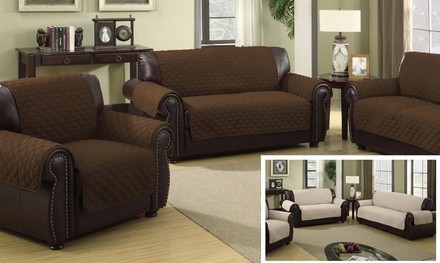 Quilted Reversible Furniture Slipcovers for Chair, Loveseat, or Sofa