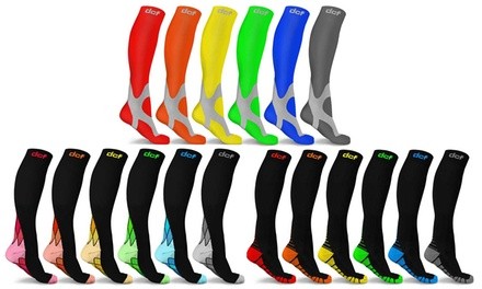 DCF Bright Knee-High Compression Socks (6-Pack)