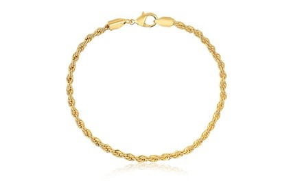 18K Gold Plated Rope Chain Ankle Bracelet