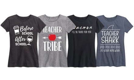 Teacher Tribe & Teacher Life Tees. Plus Sizes Available.