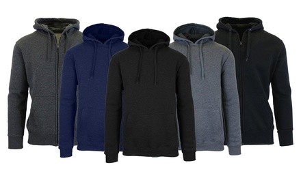 3-Pack of Men's Fleece-Lined Pullovers or Zip-Up Hoodie Sweatshirts (M–2XL)