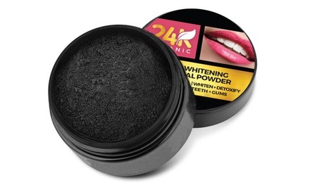 24K 100% Organic Detoxifying Charcoal and Teeth Whitening Powder