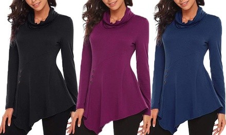 Leo Rosi Women's Fashion Button Christina Tunic. Plus Sizes Available.