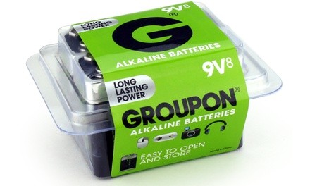 Groupon Portable Power Alkaline 9V Batteries (8-Pack)