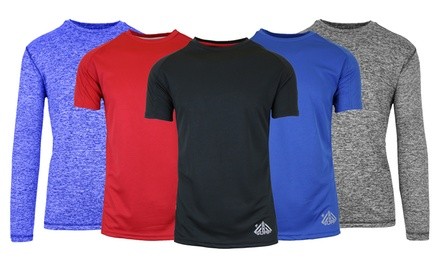 Men's Short Sleeve & Long Sleeve Moisture-Wicking Performance Tee (4-Pack, S-XL)