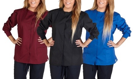 M&M SCRUBS Women's Warm-Up Jacket. Plus Sizes Available.