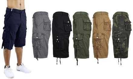 Galaxy by Harvic Men's Tactical Reinforced Belted Cargo Shorts (3-Pack; Size 30-42)